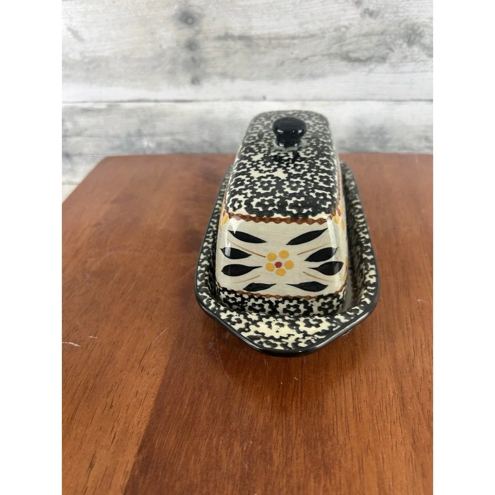Temptations by Tara Ceramic Old World Black Butter Tray